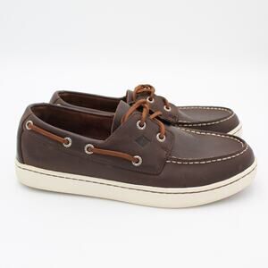 Sperry Top Sider Boat Shoes Mens 9 Brown Leather Classic Casual Loafer Preppy